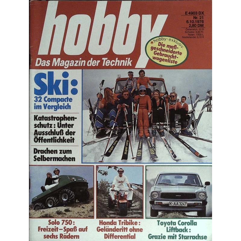 Hobby Nr.21 / 6 Oktober 1976 - 32 Ski Compacte im Vergleich