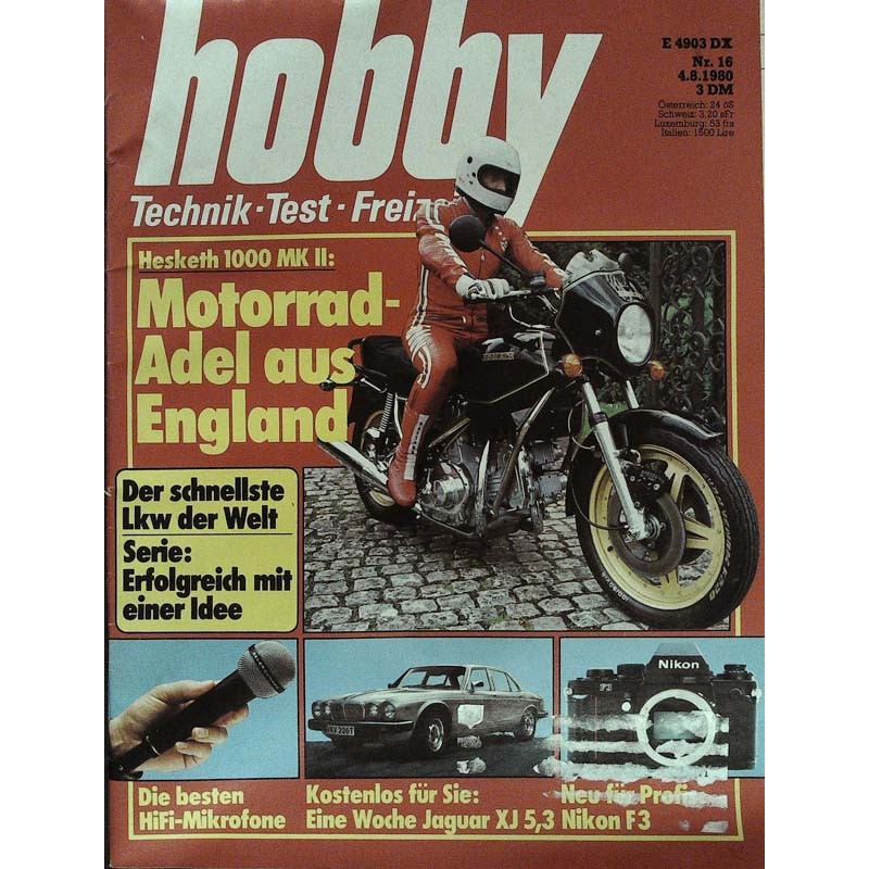 Hobby Nr.16 / 4 August 1980 - Hesketh 1000 MK 2