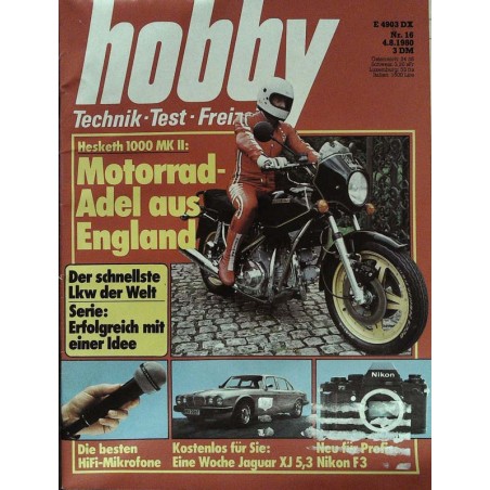 Hobby Nr.16 / 4 August 1980 - Hesketh 1000 MK 2