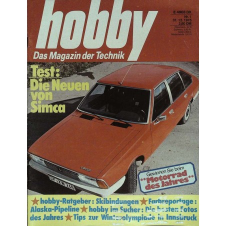 Hobby Nr.1 / 31 Dezember 1975 - Die neuen von Simca