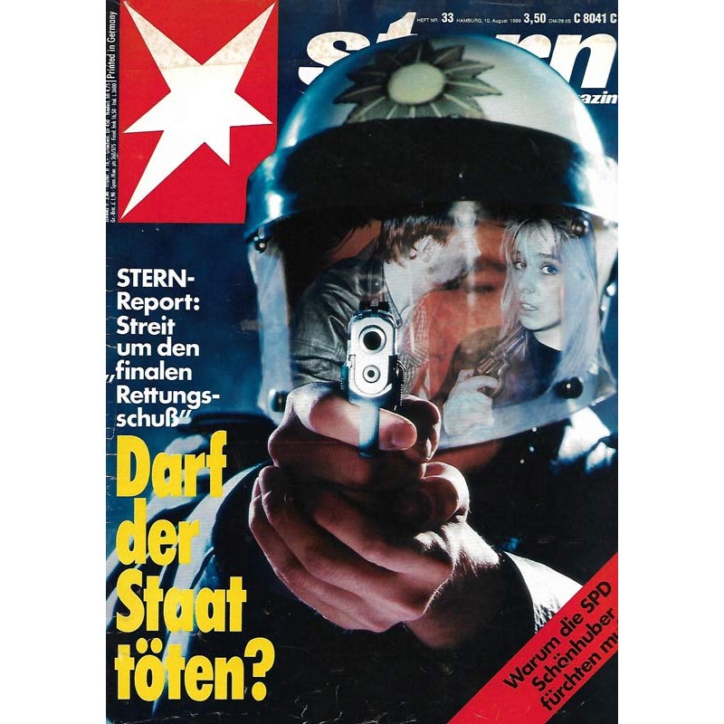 stern Heft Nr.33 / 10 August 1989 - Darf der Staat töten?