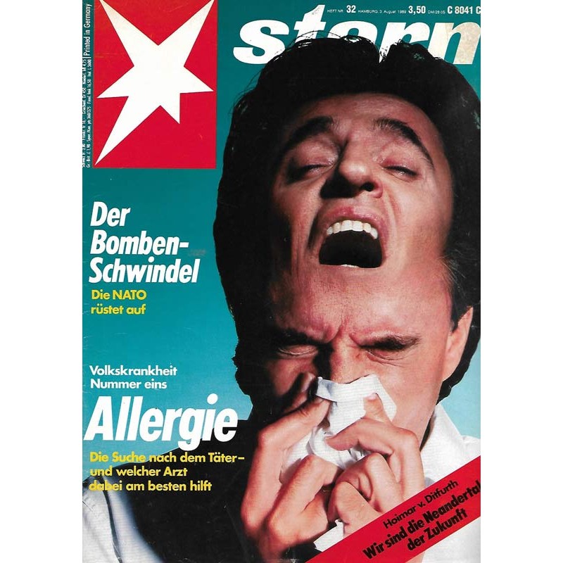 stern Heft Nr.32 / 3 August 1989 - Allergie