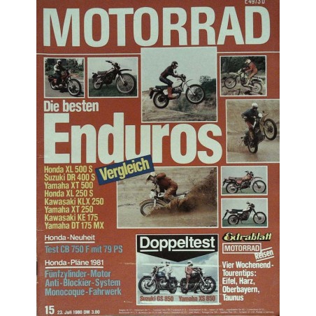 Motorrad Nr.15 / 23 Juli 1980 - Die besten Enduros