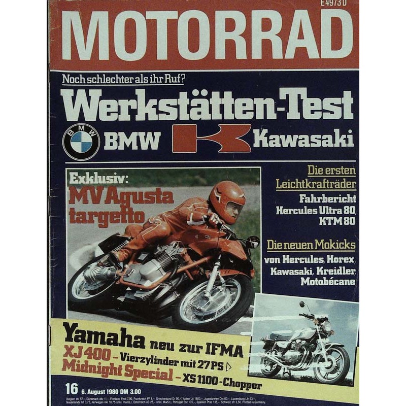 Motorrad Nr.16 / 6 August 1980 - Werkstätten Test