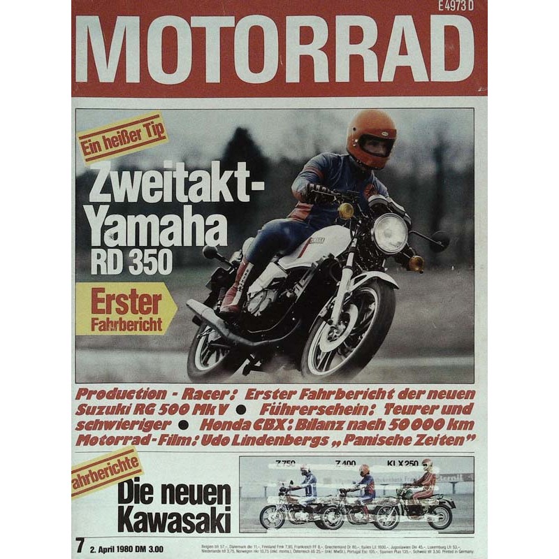 Motorrad Nr.7 / 2 April 1980 - Zweitakt Yamaha RD 350