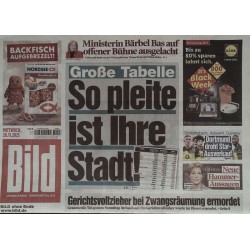 Bild Zeitung Mittwoch, 26 November 2025 - So pleite ist Ihre Stadt