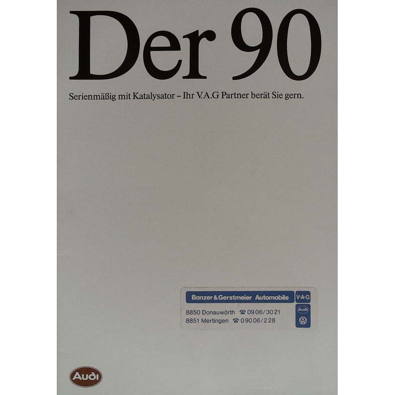 Audi 90 mit Katalysator von 7/1987