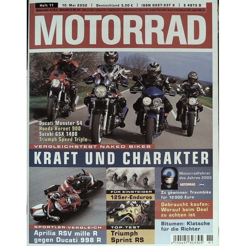 Motorrad Nr.11 / 10 Mai 2002 - Kraft und Charakter