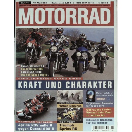 Motorrad Nr.11 / 10 Mai 2002 - Kraft und Charakter