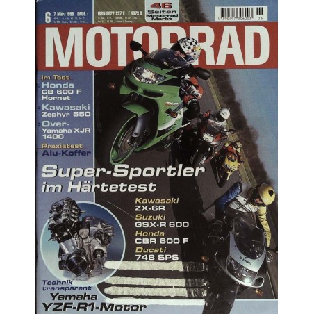 Das Motorrad Nr.6 / 7 März 1998 - Super Sportler im Härtetest