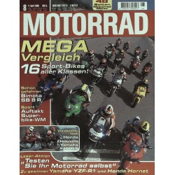 Das Motorrad Nr.8 / 4 April 1998 - Mega Vergleich