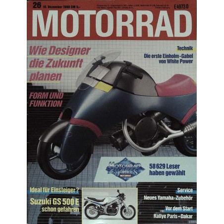 Das Motorrad Nr.26 / 10 Dezember 1988 - Designer & die Zukunft