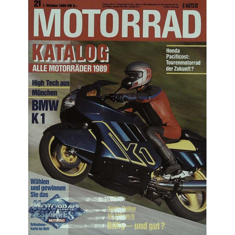 Motorrad Nr.21 / 1 Oktober 1988 - BMW K1