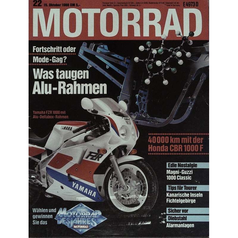 Motorrad Nr.22 / 15 Oktober 1988 - Yamaha FZR 1000