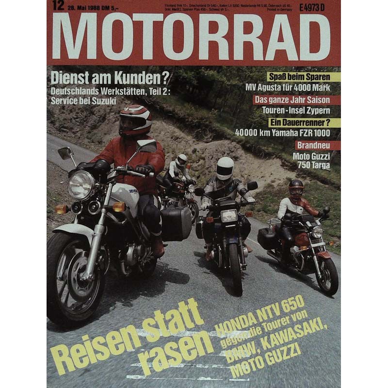 Motorrad Nr.12 / 28 Mai 1988 - Reisen statt rasen