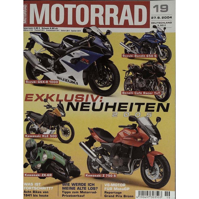 Motorrad Nr.19 / 28 August 2004 - Exklusiv Neuheiten