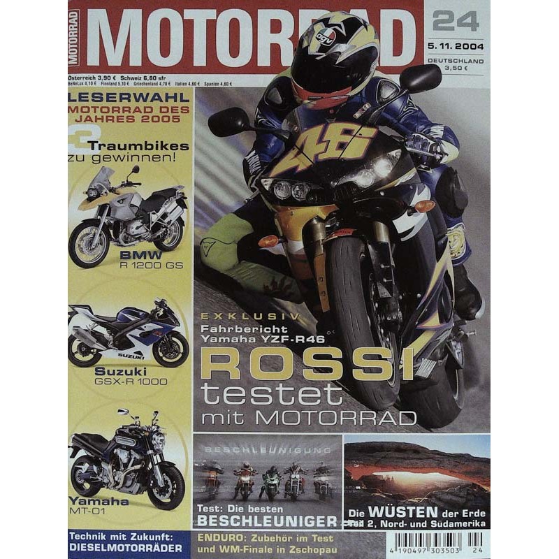 Motorrad Nr.24 / 5 November 2004 - Rossi testet