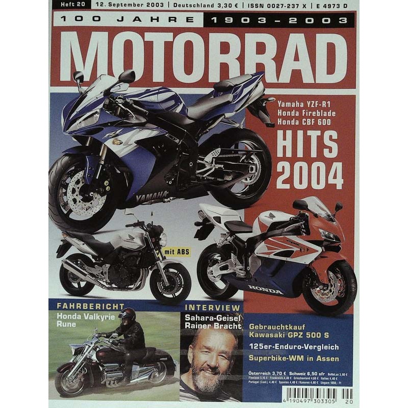 Motorrad Nr.20 / 12 September 2003 - Die Hits 2004