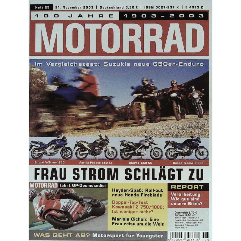 Motorrad Nr.25 / 21 November 2003 - Frau Strom schlägt zu