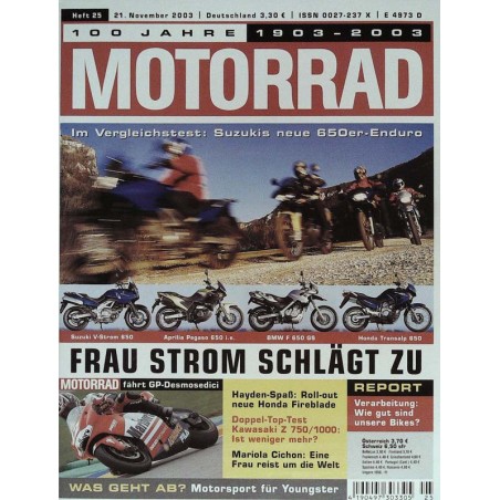 Motorrad Nr.25 / 21 November 2003 - Frau Strom schlägt zu