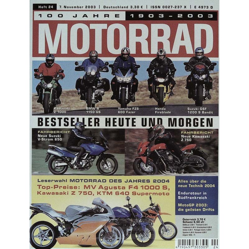 Motorrad Nr.24 / 7 November 2003 - Besteller heute & morgen