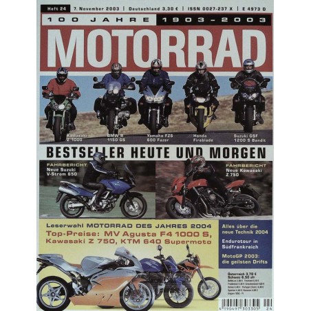 Motorrad Nr.24 / 7 November 2003 - Besteller heute & morgen