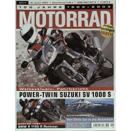 Motorrad Nr.4 / 31 Januar 2003 - Suzuki SV 1000 S