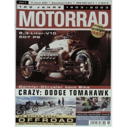 Motorrad Nr.3 / 17 Januar 2003 - Dodge Tomahawk