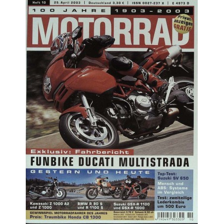 Motorrad Nr.10 / 25 April 2003 - Funbike Ducati Multistrada