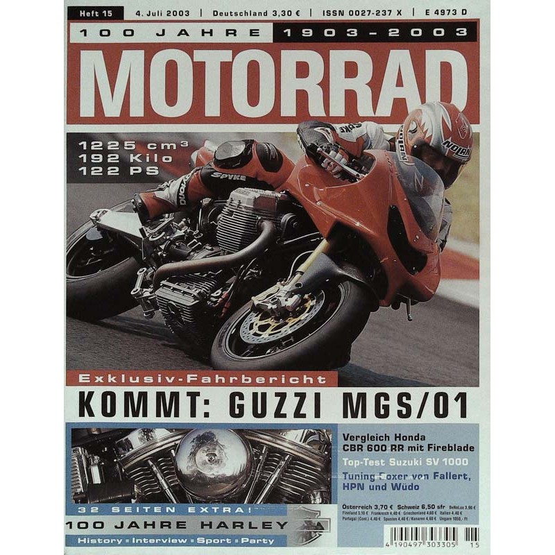 Motorrad Nr.15 / 4 Juli 2003 - Kommt Guzzi MGS/01