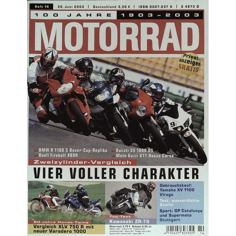 Motorrad Nr.14 / 20 Juni 2003 - Vier voller Charakter