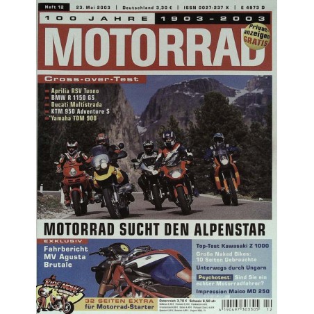 Motorrad Nr.12 / 23 Mai 2003 - Crossover Test