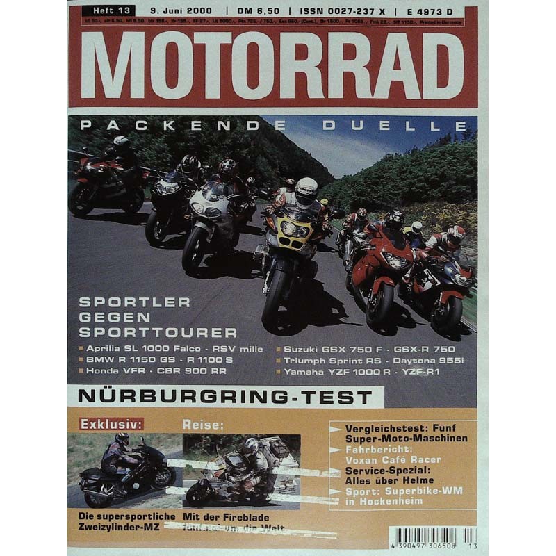 Motorrad Nr.13 / 9 Juni 2000 - Nürburgring Test