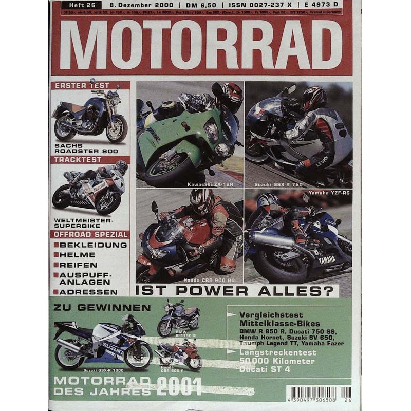 Motorrad Nr.26 / 8 Dezember 2000 - Ist Power ist alles?
