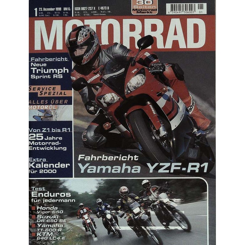 Das Motorrad Nr.1 / 23 Dezember 1999 - Yamaha YZF-R1
