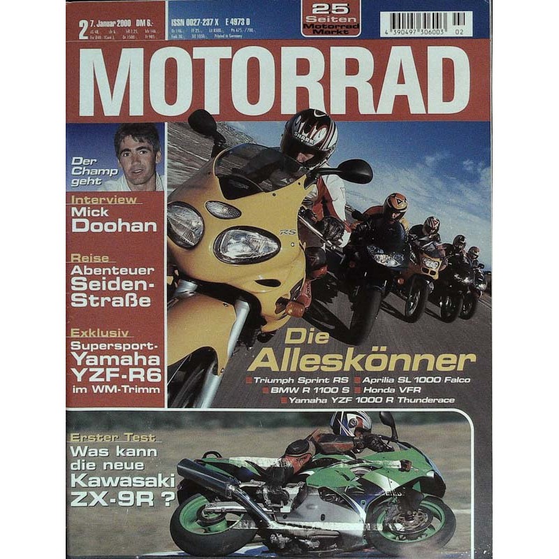 Motorrad Nr.2 / 7 Januar 2000 - Die Alleskönner Zeitschrift