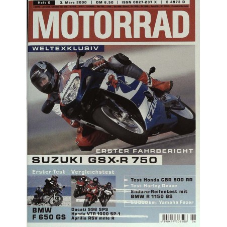 Motorrad Nr.6 / 3 März 2000 - Suzuki GSX-R 750