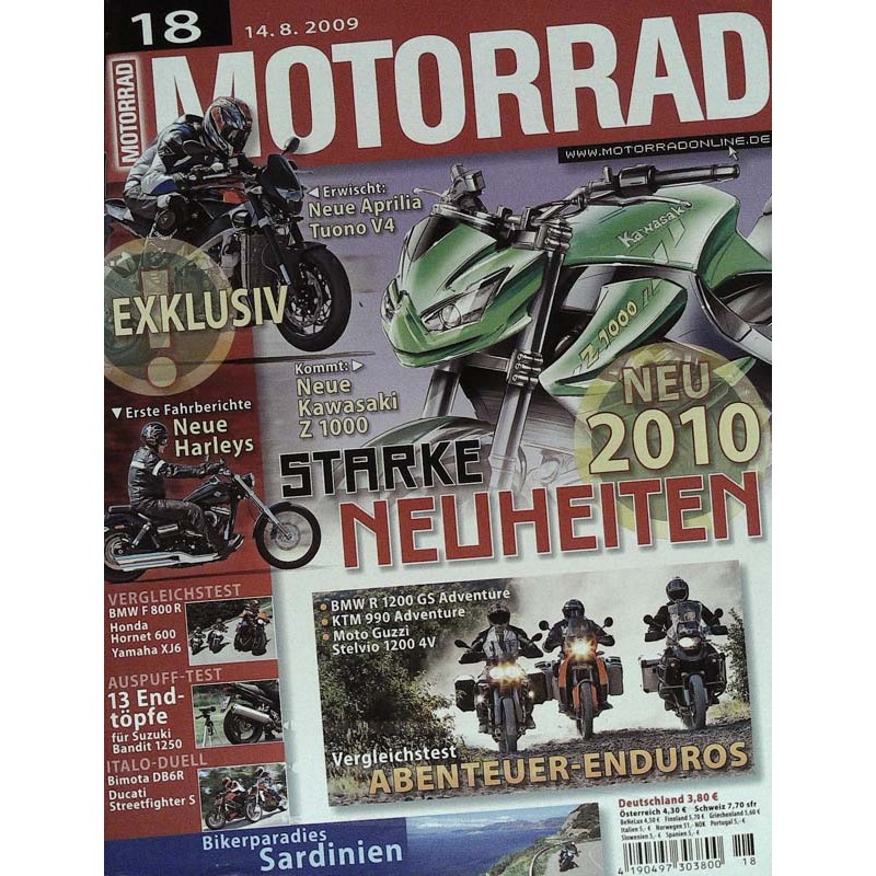 Motorrad Nr.18 / 14 August 2009 - Starke Neuheiten
