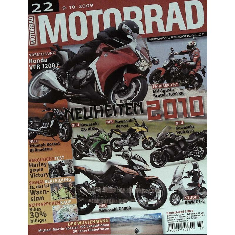 Motorrad Nr.22 / 9 Oktober 2009 - Neuheiten 2010
