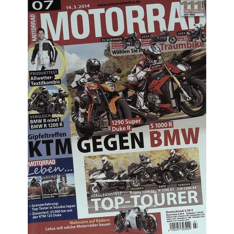 Motorrad Nr.7 / 14 März 2014 - KTM gegen BMW