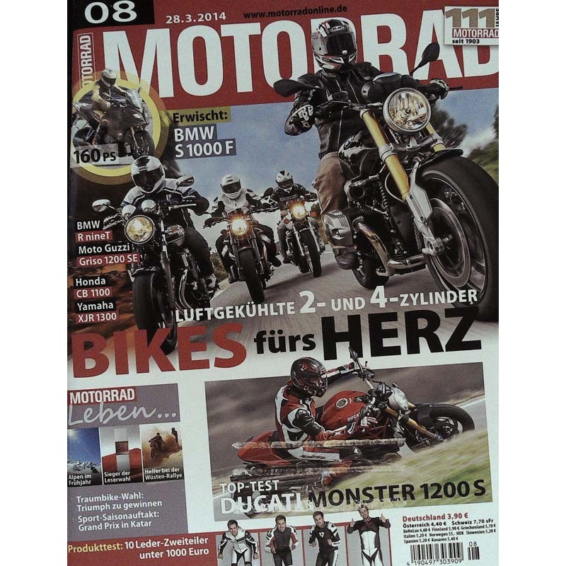 Motorrad Nr.8 / 28 März 2014 - Bikes fürs Herz