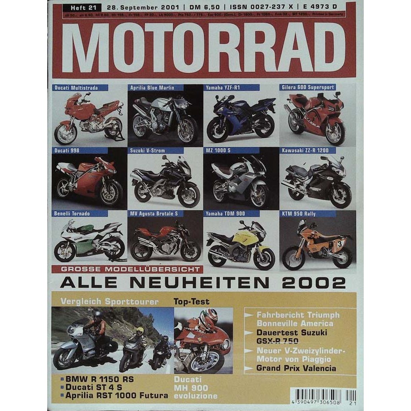 Motorrad Nr.21 / 28 September 2001 - Große Modellübersicht