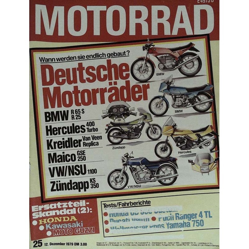 Motorrad Nr.25 / 12 Dezember 1979 - Deutsche Motorräder