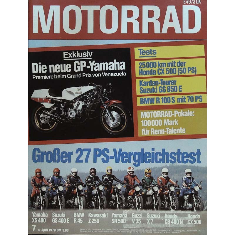 Motorrad Nr.7 / 4 April 1979 - Großer 27 PS-Vergleichstest