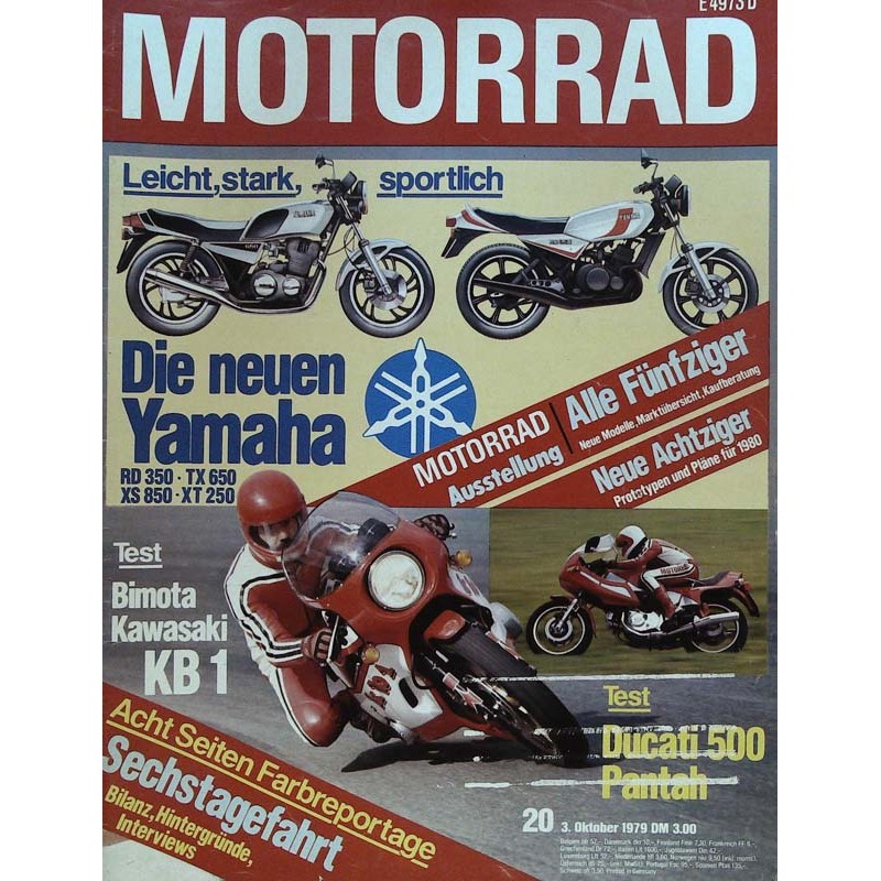 Motorrad Nr.20 / 3 Oktober 1979 - Die neuen Yamaha