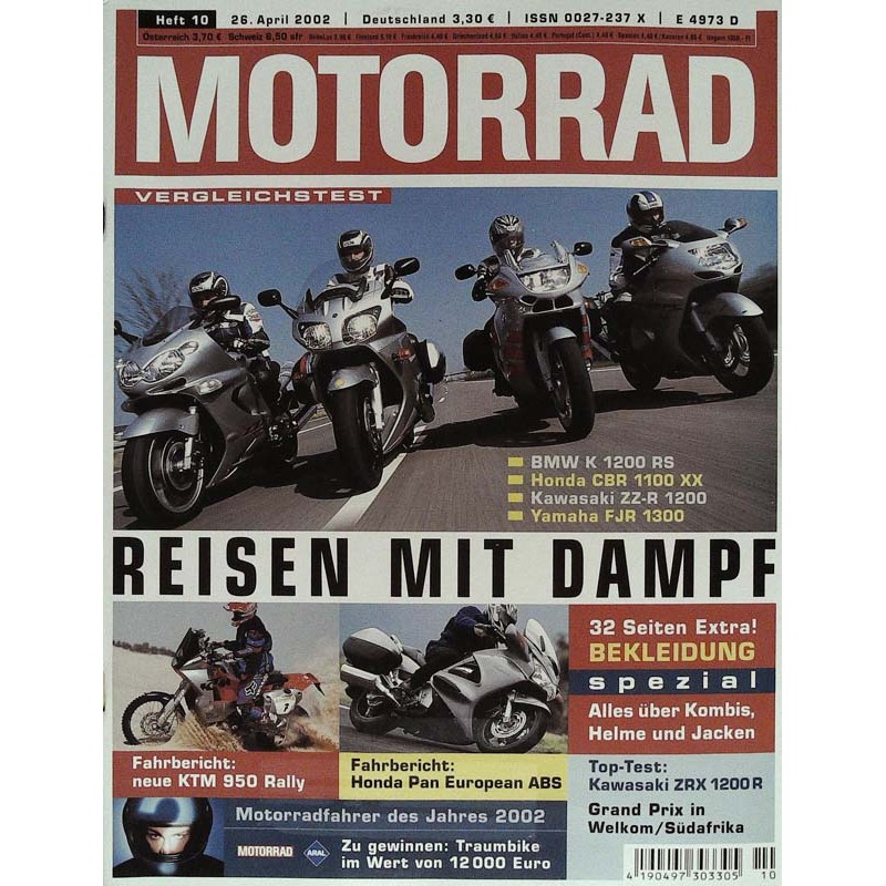 Motorrad Nr.10 / 26 April 2002 - Reisen mit Dampf