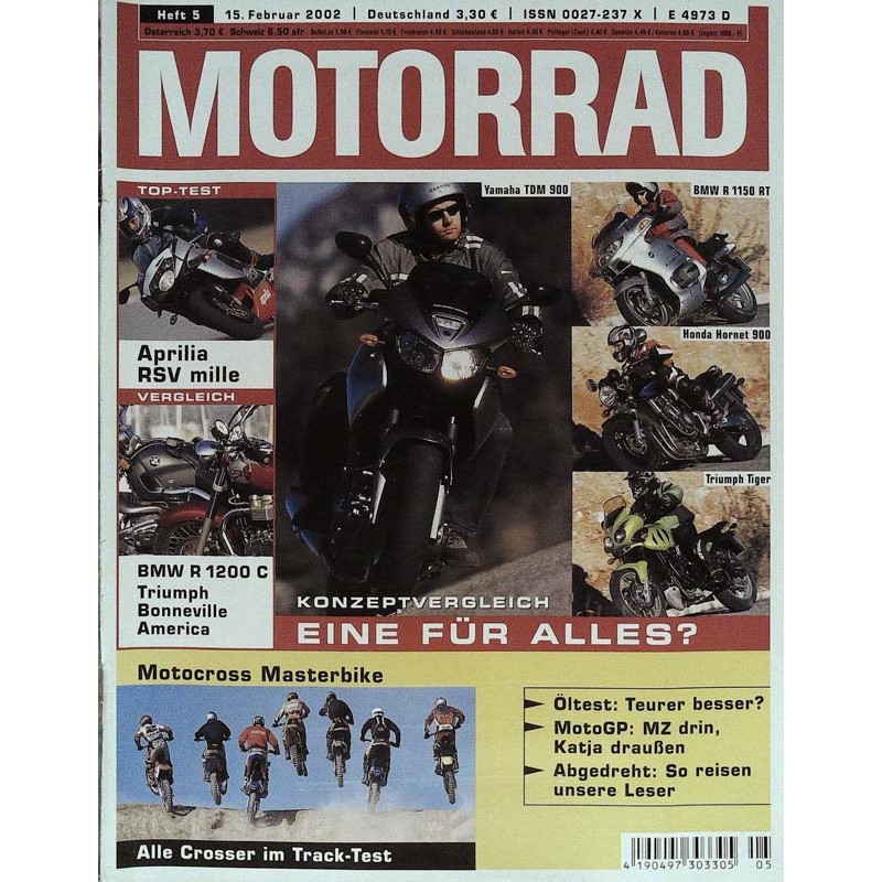Motorrad Nr.5 / 15 Februar 2002 - Konzeptvergleich