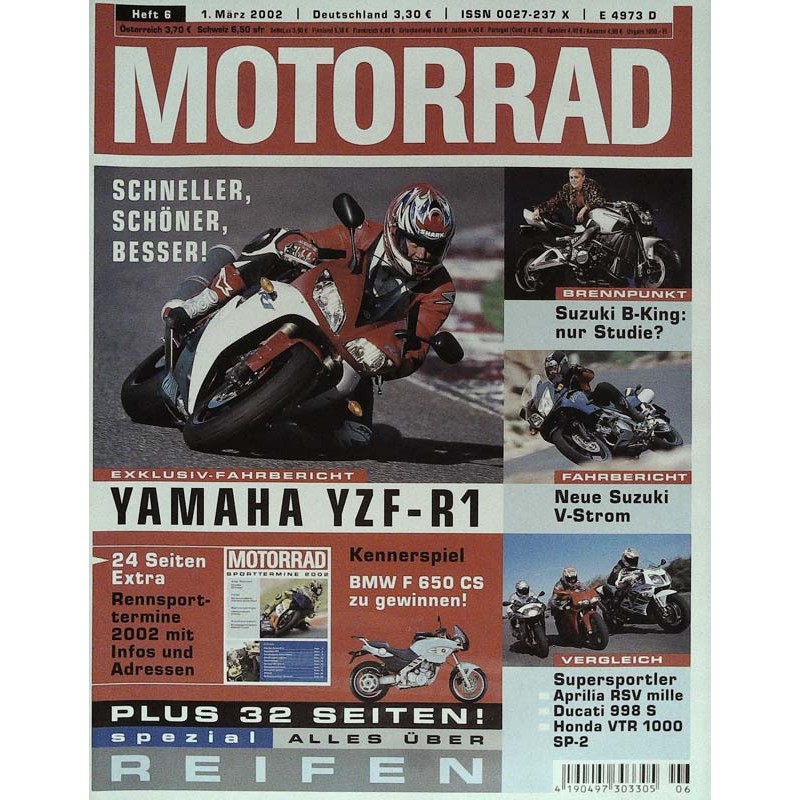 Motorrad Nr.6 / 1 März 2002 - Yamaha YZF-R1