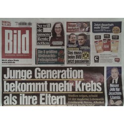 Bild Zeitung Dienstag, 16 Dezember 2025 - Junge Generation Krebs