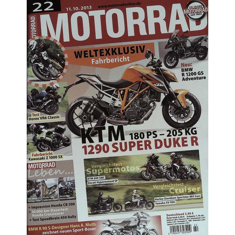 Motorrad Nr.22 / 11 Oktober 2013 - KTM 1290 Super Duke